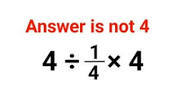 4÷1/4×4 The answer is not 4. Many got it wrong! Ukraine Math Test ...の画像